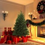 Árvore Artificial de Natal 150cm com Base Dobrável 440 Galhos PE Tridente e PVC Individual Árvore de Natal Decorativa Exterior Interior Ø75x150cm Verde