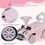 Carro Andador para Bebés de 18 - 36 Meses Carro Andador com Volante Buzina e Sistema Anti - Tombo 53x25x35 cm Rosa
