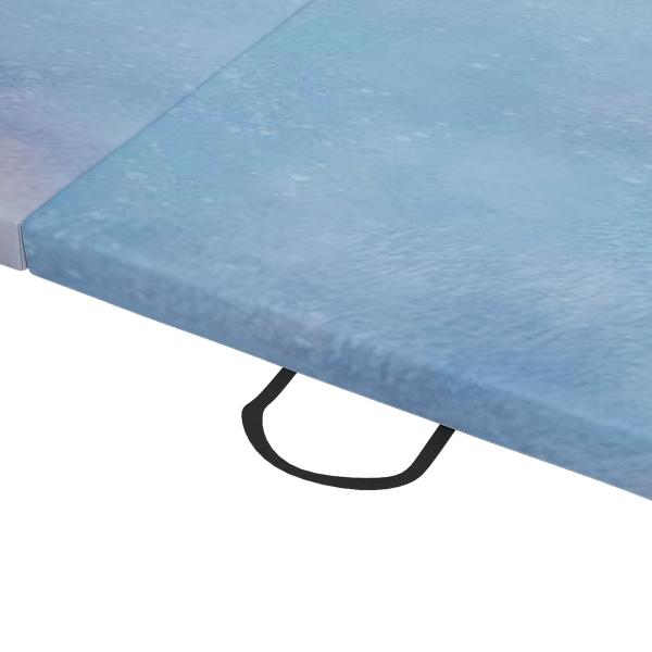 Tapete de Ginástica Dobrável com Espessura de 5 cm Tapete de Exercício 180x60x5 cm com Alças de Transporte Azul Degradê