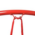 Cesta de Basquetebol de Parede Ø46 cm Aro de Basquetebol com Rede Estrutura Metálica 12 Ganchos para Interior e Exterior Vermelho