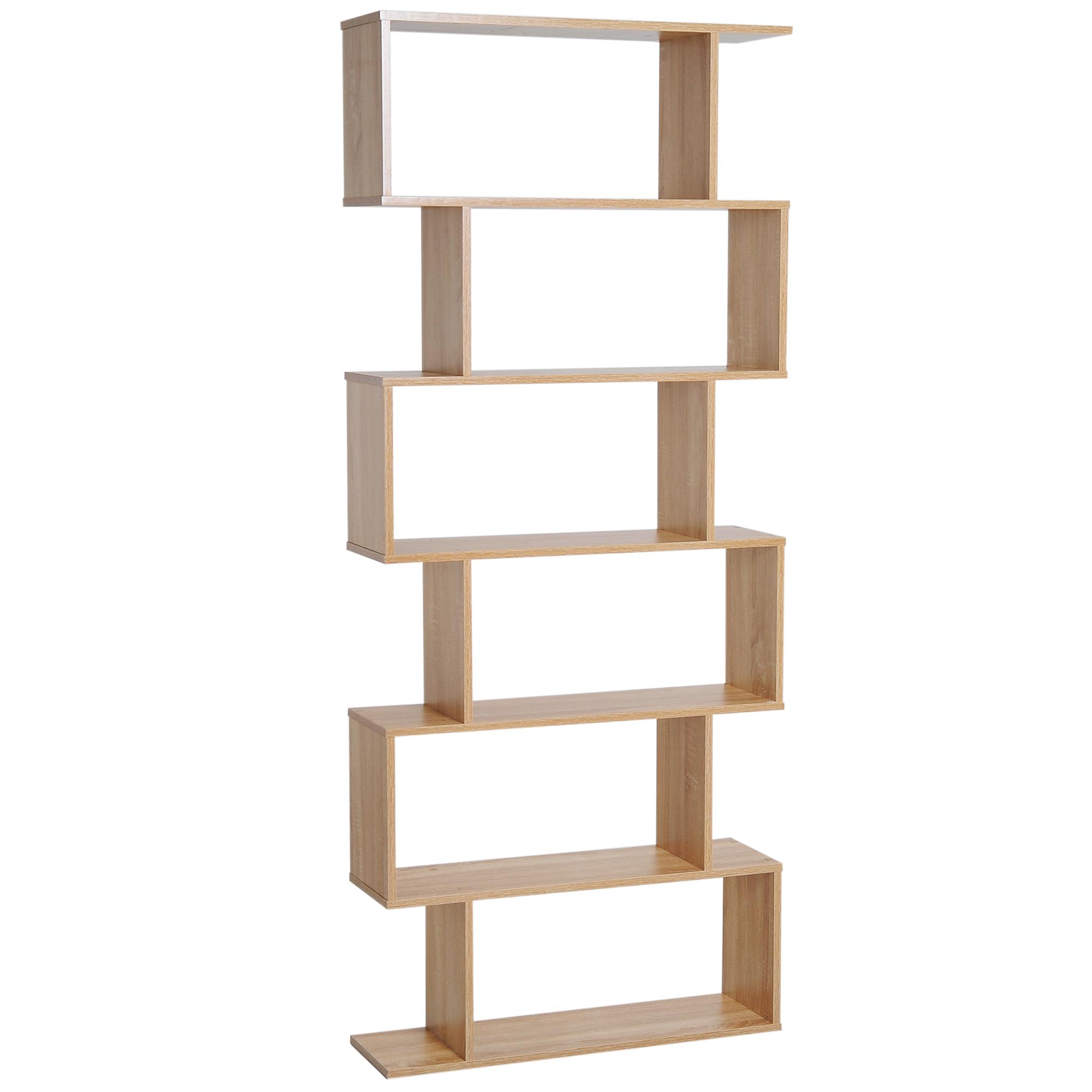 Estante para Livros Moderna Estante com 6 Prateleiras para Sala de Jantar Sala de Estar Estúdio 80x23x192 cm Madeira