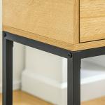 Mesa Consola com Gaveta Consola Moderna Mesa de Entrada com Pés de Aço 40x30x76 cm Madeira e Preto