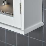 Armário de Casa de Banho com Espelho Armário com Espelho para Casa de Banho com 1 Prateleira Estilo Moderno 41x14x60 cm Branco