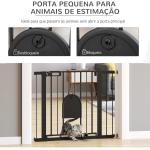 Barreira de Segurança de Cães Animais de Estimação para Escadas e Portas 75 - 103cm com 2 Extensões Fechamento Automático e Sistema de Duplo Bloqueio Aço Preto