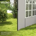 Conjunto de 2 Paredes Laterais para Tendas de 3x3m e 3x6m Paredes Laterais com Janelas Transparentes 293x193cm Branco