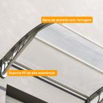 Marquise para Portas e Janelas 100x75 cm Toldo de Proteção contra Sol e Chuva com Cobertura de Policarbonato e Barra de Alumínio Transparente