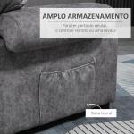 Poltrona Relax Reclinável com Apoio para os Pés Retrátil Encosto Alto Bolso Lateral Acolchoado Grosso 88x91x108 cm Cinzento