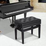 Banco de Piano com Espaço de Armazenamento Altura Ajustável com Assento Acolchoado Carga 200 kg 54,5x33x48 - 58 cm Preto
