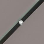 Chapéu de Sol para Terraço Exterior, Ø265 cm, Guarda - sol de Jardim com 32 Luzes LED Solares, Poste de Aço e Manivela Inclinável, para Pátio, Terraço, Cinzento