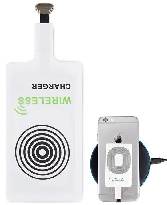 Adaptador Indução Comp. iPhone 5/5S/5C/SE/6/7 p/ Carregador Indução sem Fios