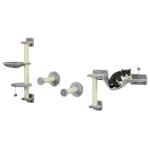 Prateleiras de Escalada para Gatos de Parede com Rede Plataformas Poste de Sisal e Escada 84,5x19x54 cm Cinza e Bege