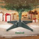 Árvore de Natal Slim 210 cm Árvore de Natal Artificial com 401 Ramos Suporte Metálico Decoração para Interior Verde