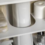 Móvel para Lavatório Pousar de Madeira com 2 Portas Prateleira e Pés de Aço 60x30x60cm Carvalho e Branco