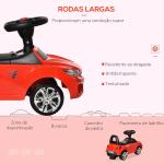 Carro Andador para Crianças de 18 - 36 Meses com Faróis Música Buzina Volante Compartimento de Armazenamento e Alça para Empurrar 63,5x28x36 Vermelho