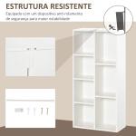 Estante para Livros Estante de Madeira com 7 Compartimentos de Armazenamento Plantas Arquivos para Sala de Estar Dormitório Escritório 50x24x106cm Branco