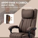 Cadeira de Escritório com 6 Pontos de Massagem por Vibração Reclinável com Altura Ajustável 65x61x101 - 113 cm Castanho Escuro