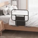 Grade para Cama Adulto Guarda de Segurança para Cama Dobrável com Bolso de Armazenamento 61x66x55 cm Cinza