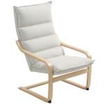 Poltrona de Sala Moderna com Encosto Alto Acolchoado Estrutura de Madeira e Estofada em Veludo 67x83x105 cm Creme