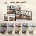 Mesa de Sala de Jantar Dobrável com 2 Prateleiras de Armazenamento e Rodas para Cozinha 75x140x74 cm Cinza