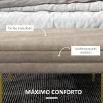 Banco Pé de Cama 30L Banco com Armazenamento para Dormitório Estofado em Veludo 79,5x37,5x43 cm Bege