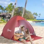 Tenda Pop - up Instantâneo e Portátil com Janelas Protetoras para Piquenique Praia e Camping com Proteção UV vermelho