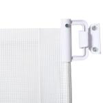 Barrera para Cães Retrátil Dobrável com Largura Ajustável 5,5 - 115 cm com Função de Enrolamento Automático Branco