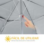 Chapéu de Sol de Praia com Painéis Laterais Tipo Tenda Chapéu de Sol para Praia com Proteção UV 50 Φ210x222cm Verde Escuro