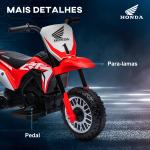 Mota Elétrica com Licença Honda CRF450RL Bateria 6V com Velocidade 3km/h Buzina e Som de Arranque 71x40,5x43,5 cm Vermelho