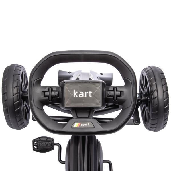 Kart a Pedais para Crianças com Assento Ajustável em 4 Posições, Travão de Mão e Rodas de EVA 100x58x58,5 cm Preto