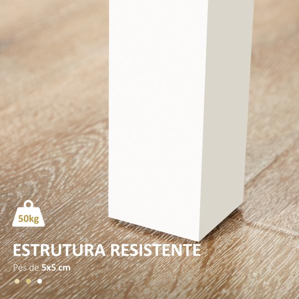 Mesa de Sala de Jantar de Madeira Retangular para 4 - 6 Pessoas Estilo Moderno 119x70x76 cm Carvalho e Branco