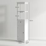Coluna Casa de Banho Móvel Casa de Banho com Gaveta Porta Prateleira Ajustável e 2 Compartimentos 40x30x165 cm Branco