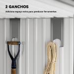 Abrigo de Jardim 2 m² 195x122x181,5 cm Abrigo de Armazenamento Metálico com Porta de Correr e 2 Janelas Verde