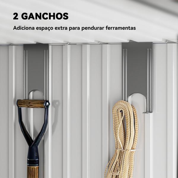 Abrigo de Jardim 2 m² 195x122x181,5 cm Abrigo de Armazenamento Metálico com Porta de Correr e 2 Janelas Verde