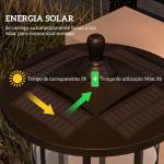 2 Candeeiros Solares de Exterior com Painel Solar Acendimento Automático Impermeável IP44 23,5x23,2x184 cm Preto