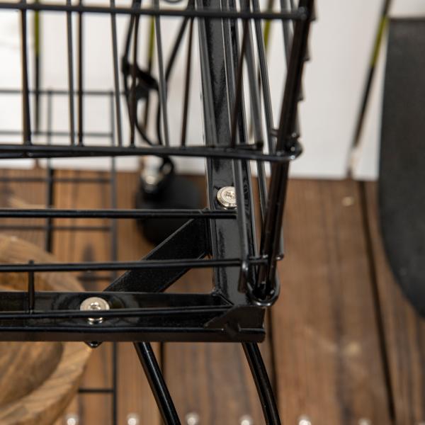 Gaiola para Pássaros com Suporte e Rodas Bandeja Amovível e 2 Tigelas 51x51x153 cm Preto