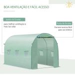 Cobertura de Estufa com 6 Janelas e Porta para Jardim Anti - UV PE 300x200x200 cm Verde