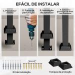 Guarda Corpo para Escada 71 cm Guarda Corpo Metálico com Kit de Instalação Ângulo Ajustável para 1 - 3 Degraus 71x8x148 cm Preto