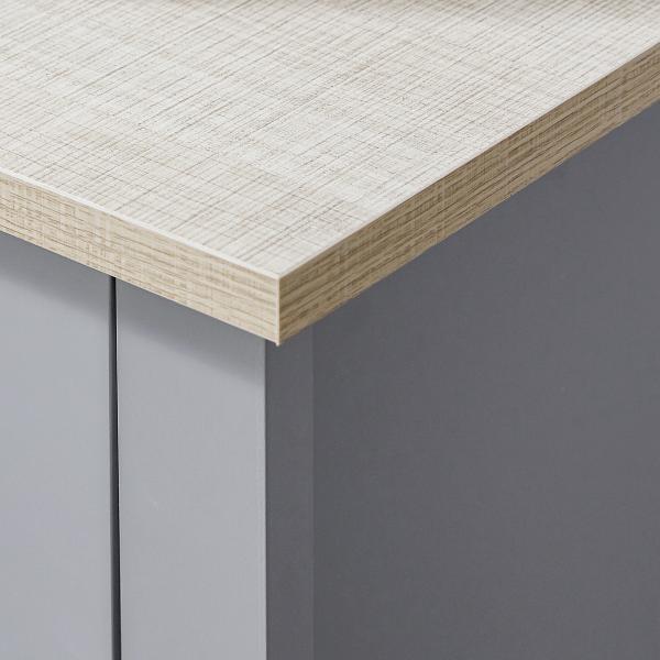 Armário compacto para sob a pia com 2 portas e prateleira interna ajustável Gabinete auxiliar para banheiro 60x30x60 cm Cinza