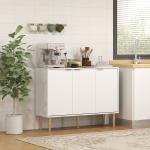 Aparador de Sala de Estar com Prateleira Ajustável Móvel para TV para Quarto Sala de Estar 107x35x80 cm Branco