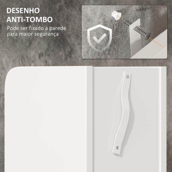 Coluna Casa de Banho com 3 Portas e 3 Prateleiras Abertas Coluna Auxiliar Estilo Moderno 15x17x120cm Branco
