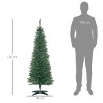 Árvore de Natal Artificial 150cm Ignífugo com 294 Pontas de Ramo PVC Decoração de Natal para Interiores Verde