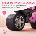 Mota de Equilíbrio Infantil sem Pedais com Música e Rodas Extra Largas para Crianças dos 18 – 36 Meses Rosa
