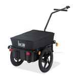 Reboque de Bicicleta para Carrinho de Carga 40kg com Capa em Tecido Oxford Refletores Estrutura em Aço e Alças para Bagagem 144x59x80 cm Preto