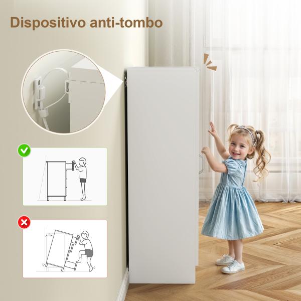 Sapateira de 2 Portas Sapateira para Entrada com 6 Prateleiras Ajustáveis para 14 Pares de Sapatos 55x35x108 cm Branco