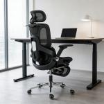 Cadeira de Escritório com Encosto Reclinável e Alto Suporte Lombar Transpirável Apoios de Braço 4D e Encosto de Cabeça Ajustável 67x74x113 - 132 cm Preto