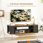 Móvel para TV com Rodas Armário para TV Flutuante com 2 Portas e 2 Prateleiras 120x40x38,5 cm Preto e Nogueira