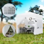 Tenda Dobrável Pop - Up 248x248x270 cm com 4 Paredes Laterais Anti - UV Altura Ajustável e Bolsa de Transporte Branco