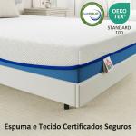 Colchão 190x135 cm Espessura 20 cm Colchão Viscoelástico com Chá Verde Firmeza Média Cama Refrescante com Espuma de Gel