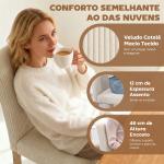 Conjunto de 4 Cadeiras de Jantar Cadeiras Modernas para Cozinha Encosto Alto Estofadas em Veludo Assento Acolchoado 44x56x90 cm Bege