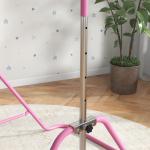 Barra de Ginástica para Crianças Dobrável com Altura Ajustável para Treino em Casa 154x106,2x88,5 - 128,5 cm Rosa